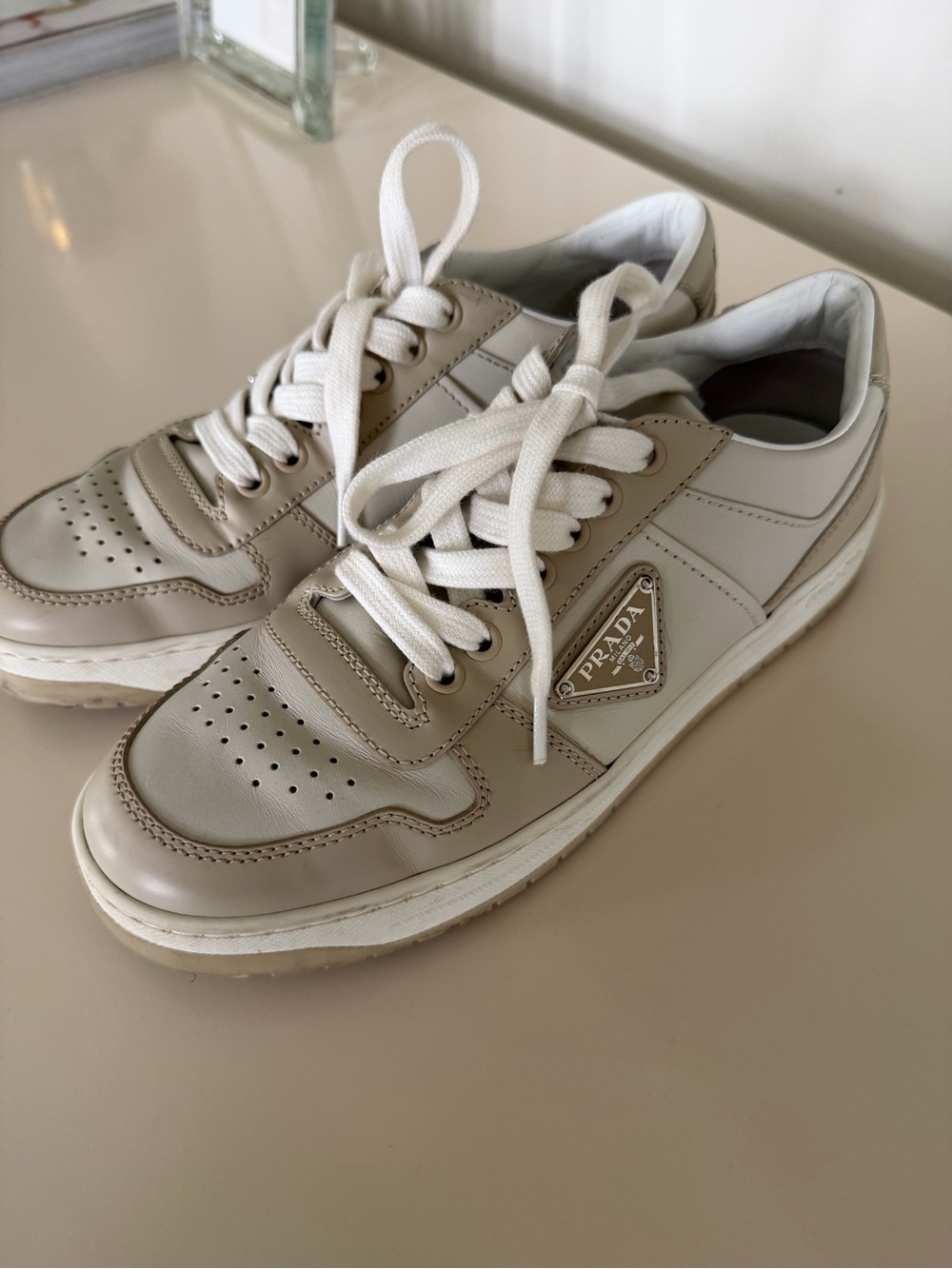 Prada Downtown sneaker, women’s White Low-Top Leather - Picture 1 of 10